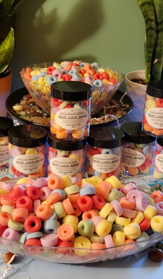 Fruit Loops Wax Melts Food Shaped Wax Melts Fruity Loops Scented Wax Melts Fruit Loop Cereal Embeds 8oz 2 for 24 Dollars- Free car diffuser